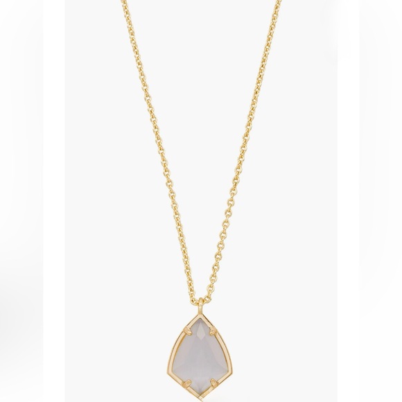 Kendra Scott 14k-Gold Cory Semiprecious Slate Cats Eye Stone Pendant Necklace - Picture 1 of 7